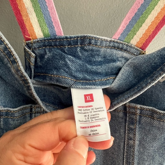 COPY - Denim Overalls with Rainbow Straps - Picture 2 of 3